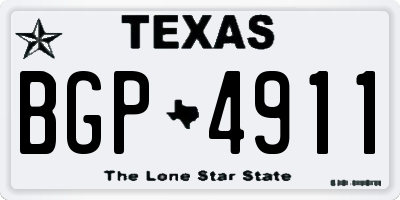 TX license plate BGP4911