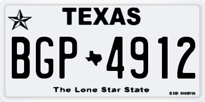TX license plate BGP4912