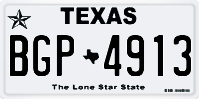 TX license plate BGP4913