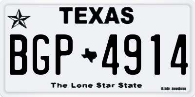TX license plate BGP4914