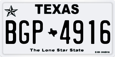 TX license plate BGP4916