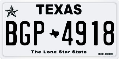 TX license plate BGP4918