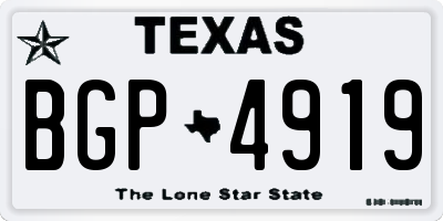 TX license plate BGP4919