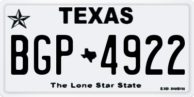 TX license plate BGP4922