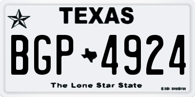 TX license plate BGP4924