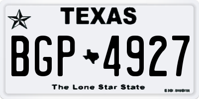 TX license plate BGP4927
