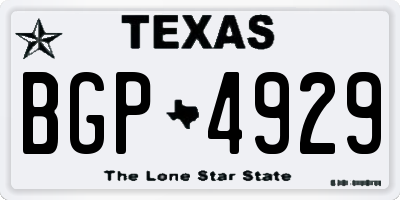 TX license plate BGP4929