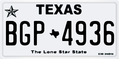 TX license plate BGP4936