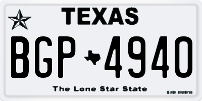 TX license plate BGP4940