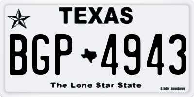 TX license plate BGP4943