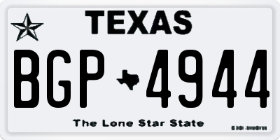 TX license plate BGP4944