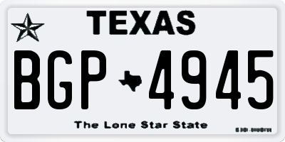TX license plate BGP4945