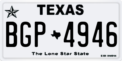 TX license plate BGP4946