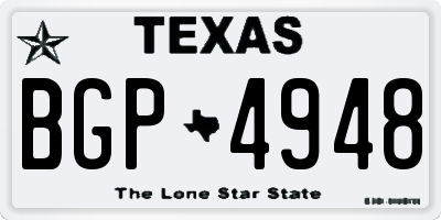 TX license plate BGP4948