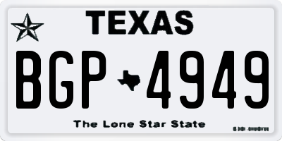 TX license plate BGP4949