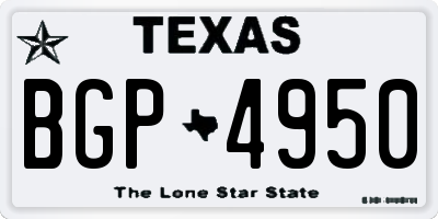 TX license plate BGP4950