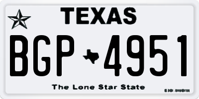 TX license plate BGP4951