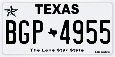 TX license plate BGP4955