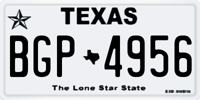 TX license plate BGP4956