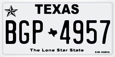 TX license plate BGP4957
