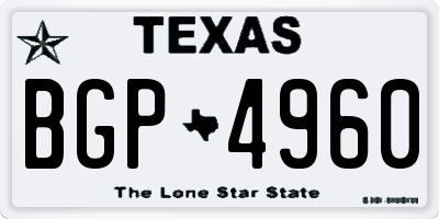 TX license plate BGP4960