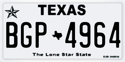 TX license plate BGP4964