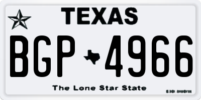 TX license plate BGP4966