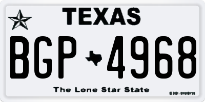 TX license plate BGP4968