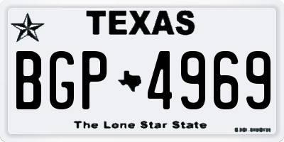 TX license plate BGP4969