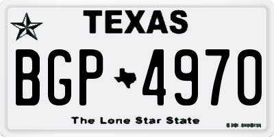 TX license plate BGP4970