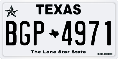 TX license plate BGP4971