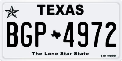 TX license plate BGP4972