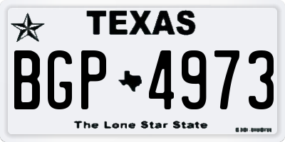 TX license plate BGP4973