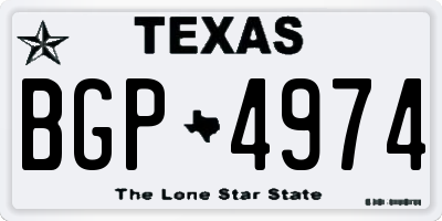 TX license plate BGP4974