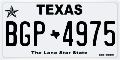 TX license plate BGP4975