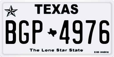 TX license plate BGP4976