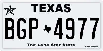 TX license plate BGP4977