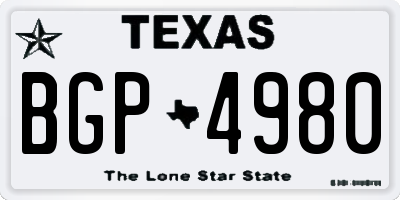 TX license plate BGP4980