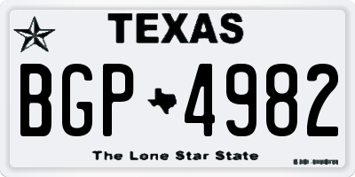 TX license plate BGP4982