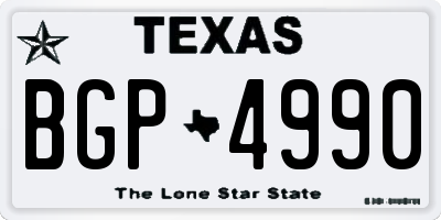 TX license plate BGP4990