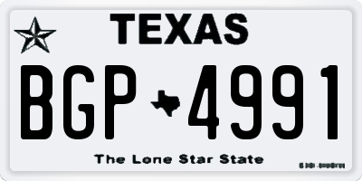 TX license plate BGP4991