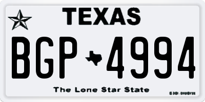 TX license plate BGP4994