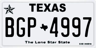 TX license plate BGP4997