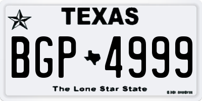 TX license plate BGP4999