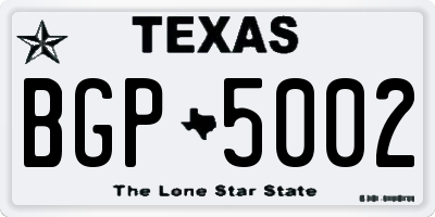 TX license plate BGP5002
