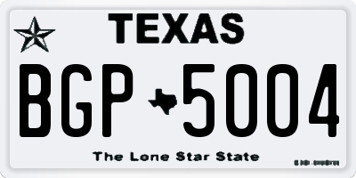 TX license plate BGP5004