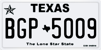 TX license plate BGP5009