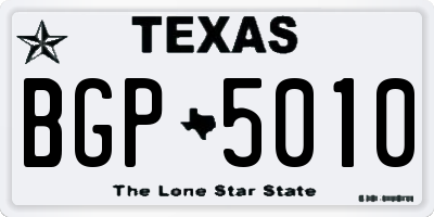 TX license plate BGP5010