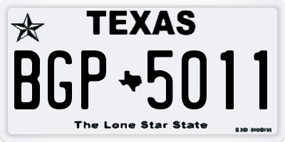 TX license plate BGP5011
