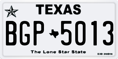 TX license plate BGP5013